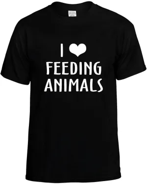 I Love Heart Feeding Animals Unisex T-Shirt Novelty Graphic Tee Shirt