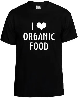 I Love Heart Organic Food Unisex T-Shirt Novelty Graphic Tee Shirt