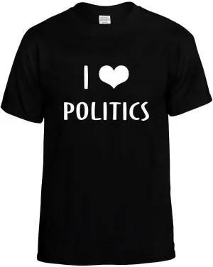 I Love Heart Politics Unisex T-Shirt Novelty Graphic Tee Shirt