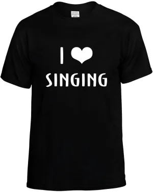 I Love Heart Singing Unisex T-Shirt Novelty Graphic Tee Shirt