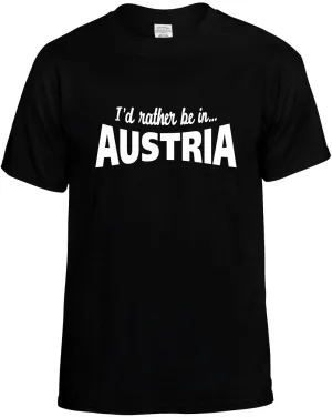 I'D Rather be in Austria Unisex T-Shirt Novelty Graphic Tee Shirt