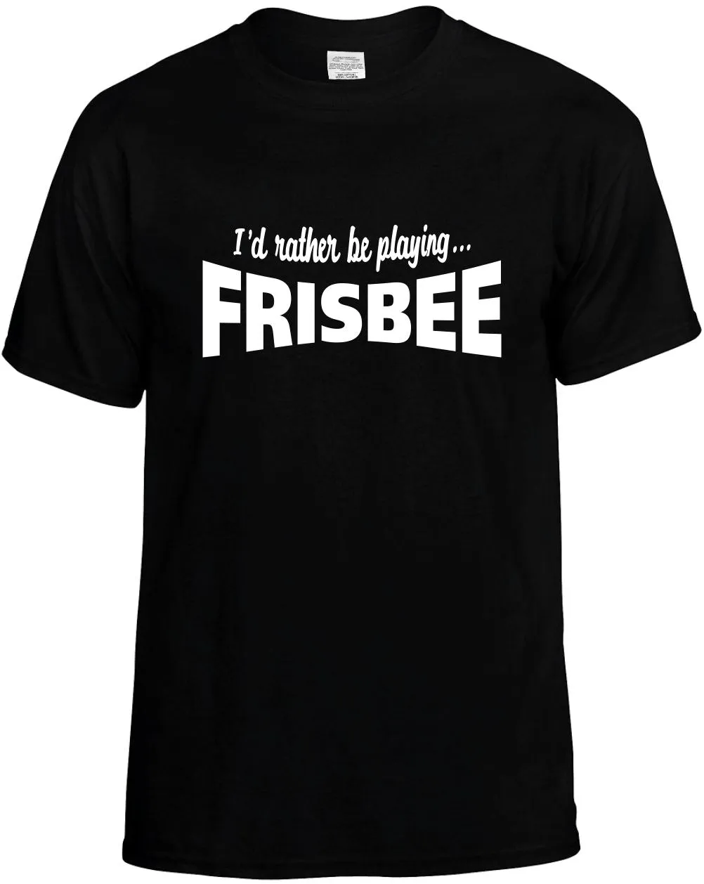 I'D Rather be Playing Frisbee Unisex T-Shirt Novelty Graphic Tee Shirt