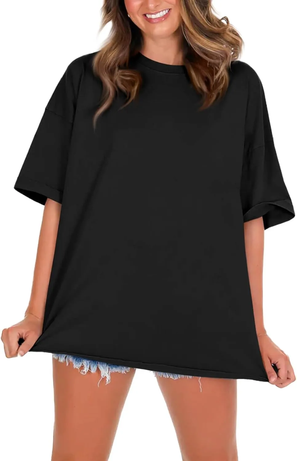 Imily Bela Womens Oversized T Shirts Crew Neck Short Sleeve Summer Casual Tee Tops