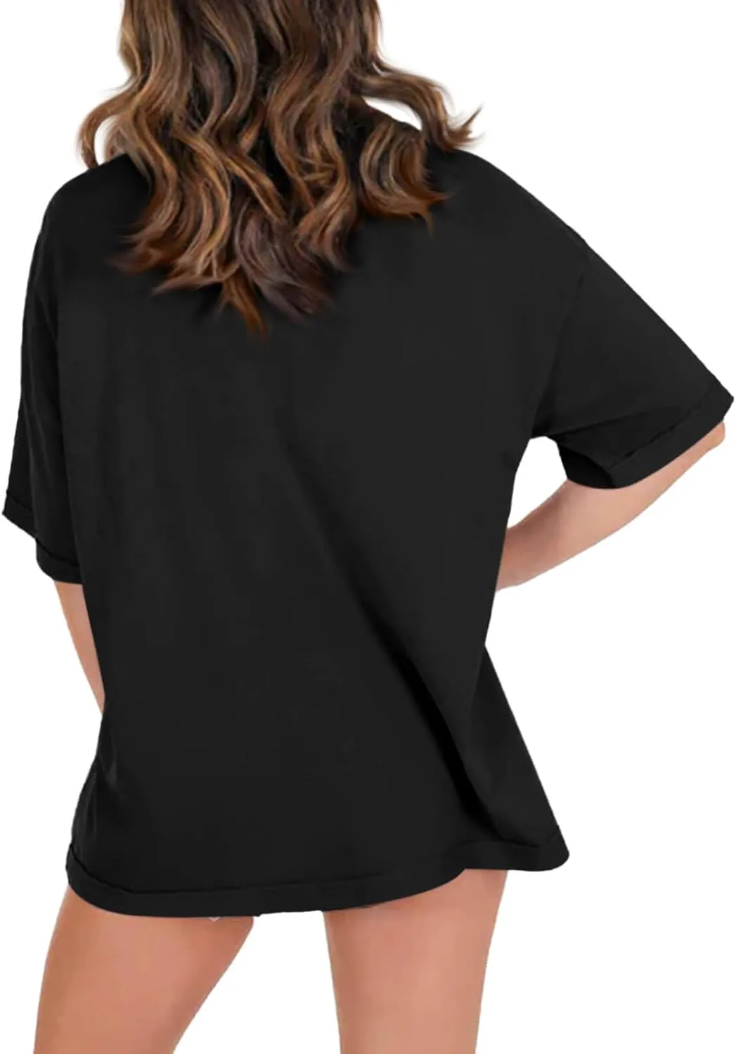 Imily Bela Womens Oversized T Shirts Crew Neck Short Sleeve Summer Casual Tee Tops