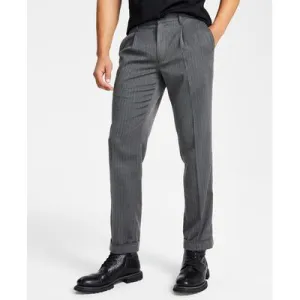 INC International Concepts Men's Classic Fit Pleated Dress Pants Grey Medium
