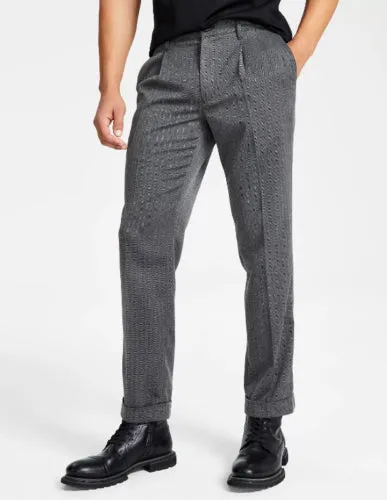 INC International Concepts Men's Classic Fit Pleated Dress Pants Grey Medium