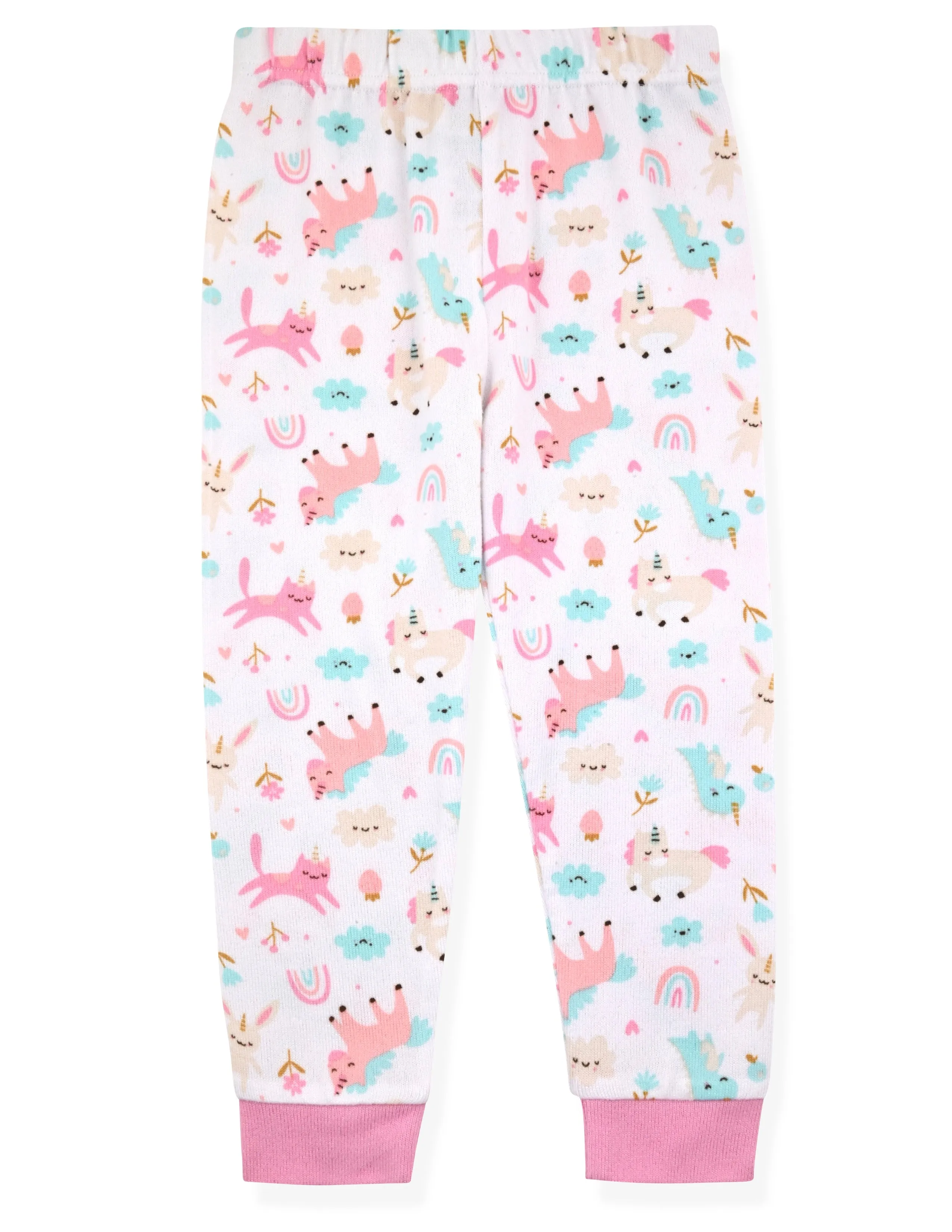 Infant Girls 2-piece Super Soft Jersey Snug-Fit Pajama Set with Socks- Magical Animals