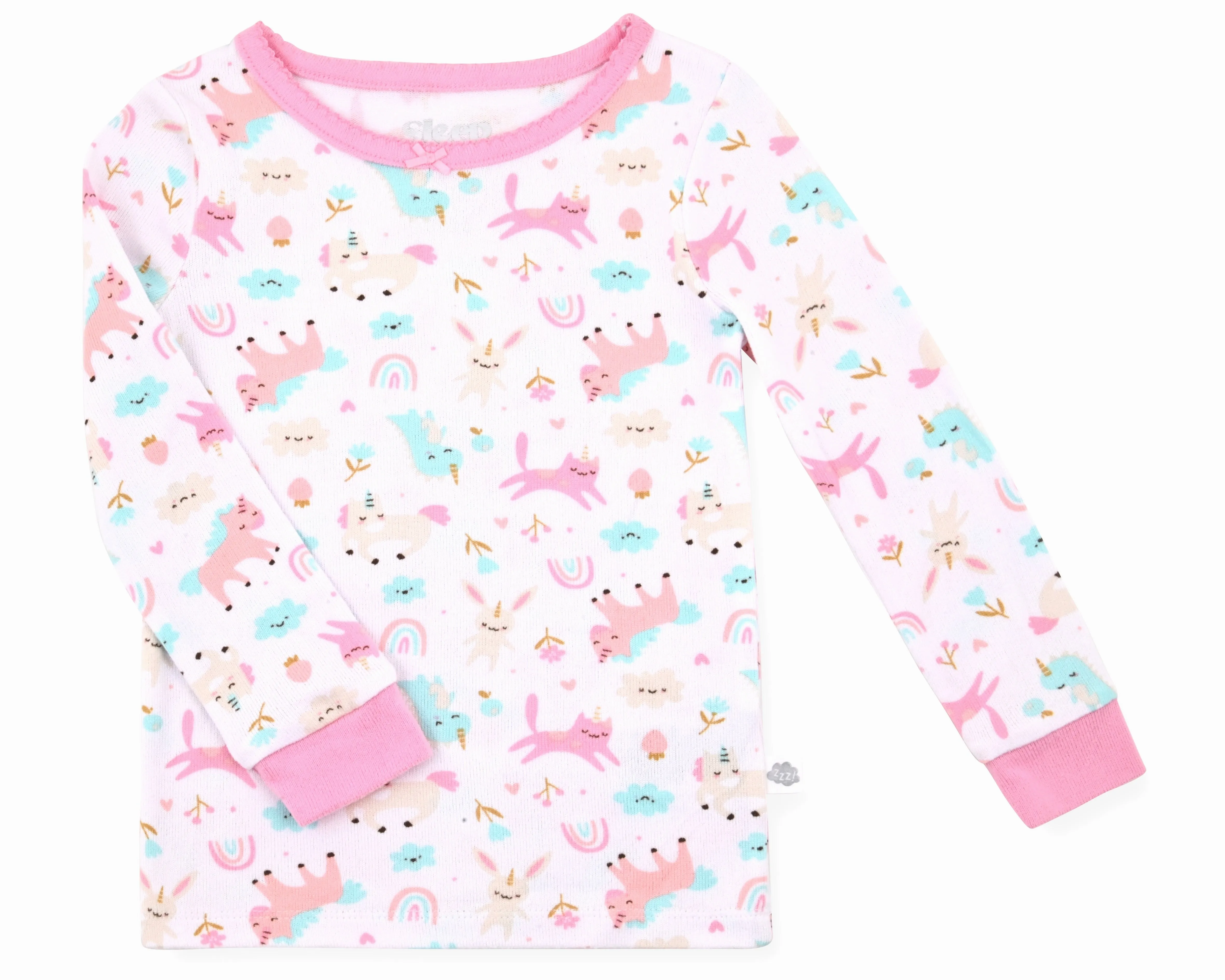 Infant Girls 2-piece Super Soft Jersey Snug-Fit Pajama Set with Socks- Magical Animals