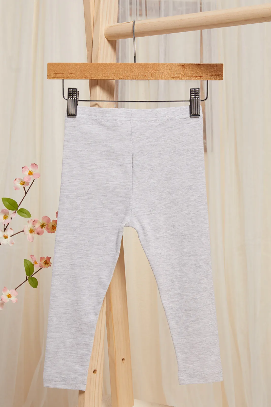 Infant Girls Grey Plain Leggings