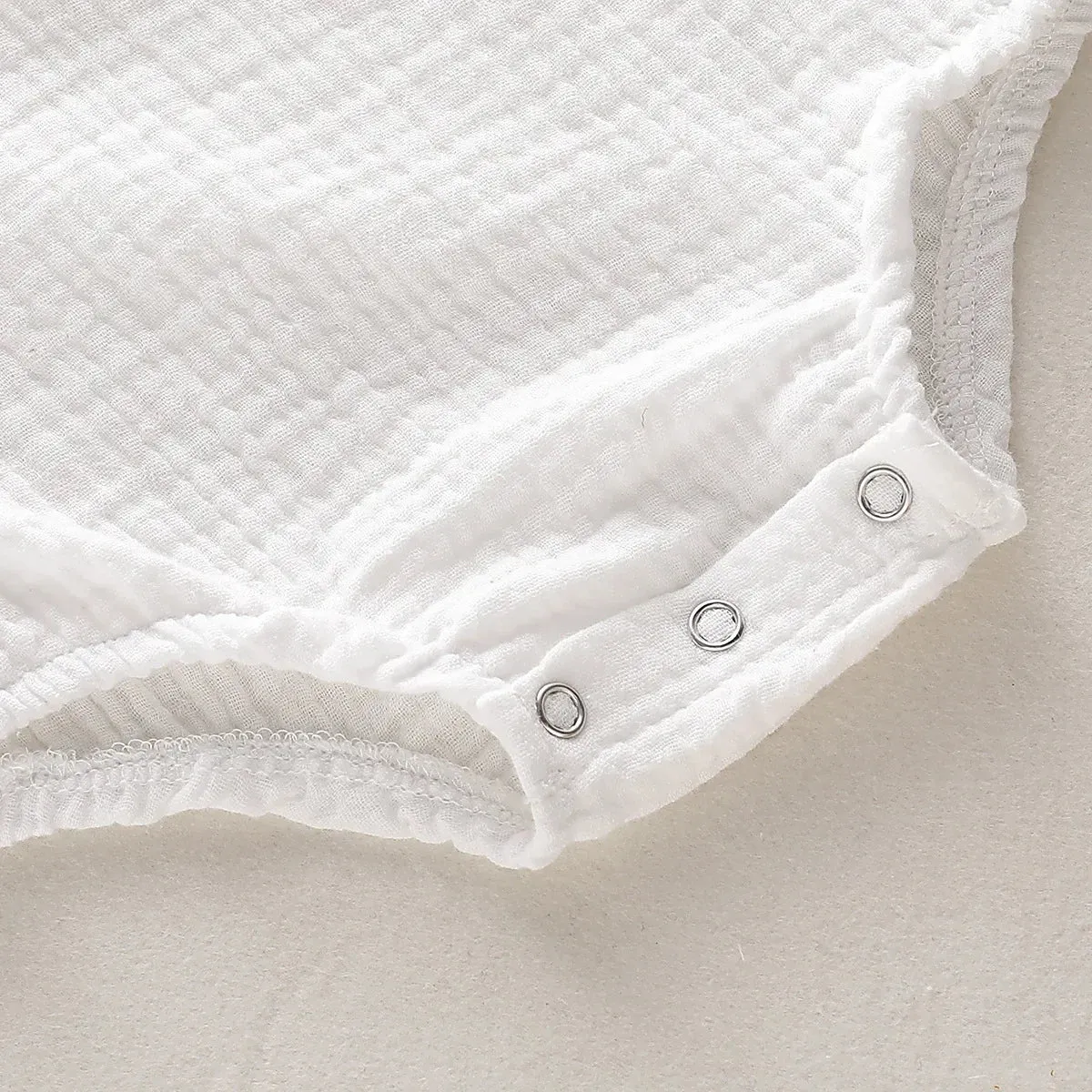 Infants Sleeveless Button Thin Cotton Muslin Rompers