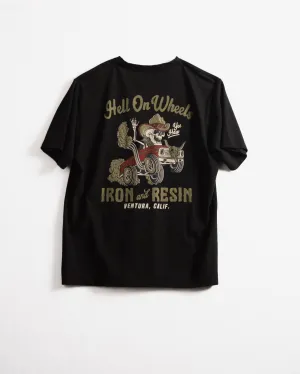 Iron & Resin Hell On Wheels Pocket Tee - BLACK