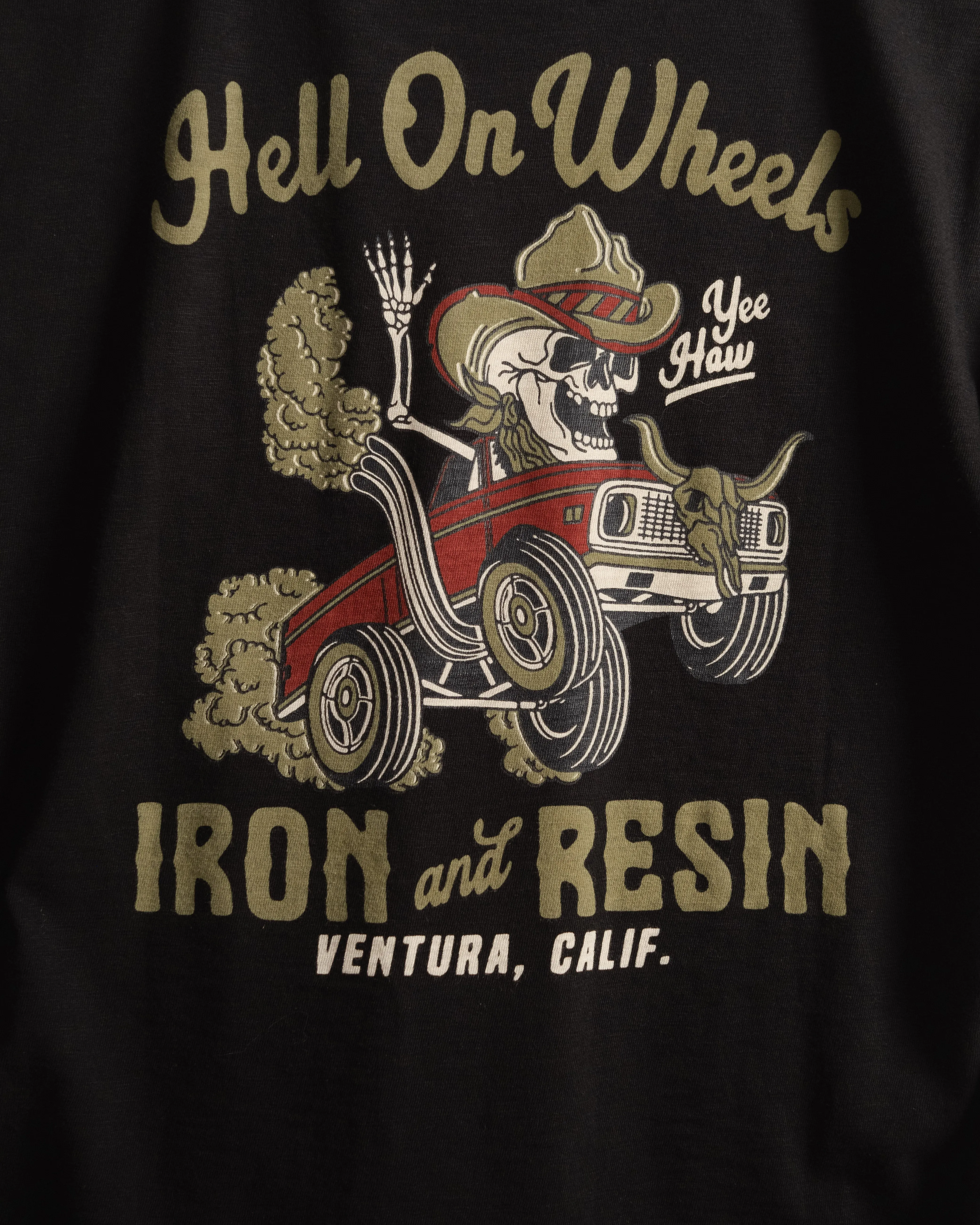 Iron & Resin Hell On Wheels Pocket Tee - BLACK