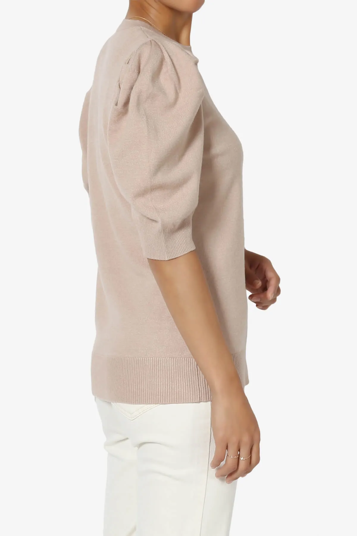 Isabella Puff Short Sleeve Knit Sweater