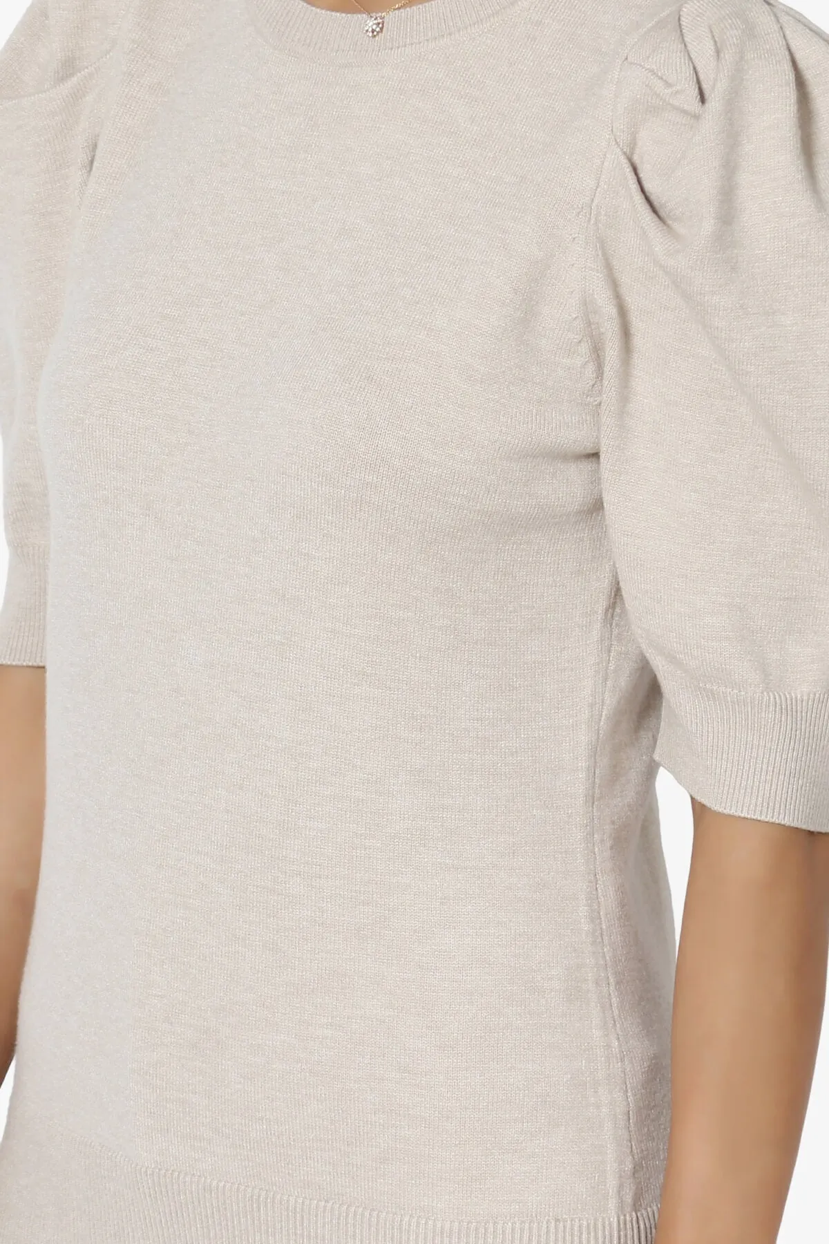 Isabella Puff Short Sleeve Knit Sweater