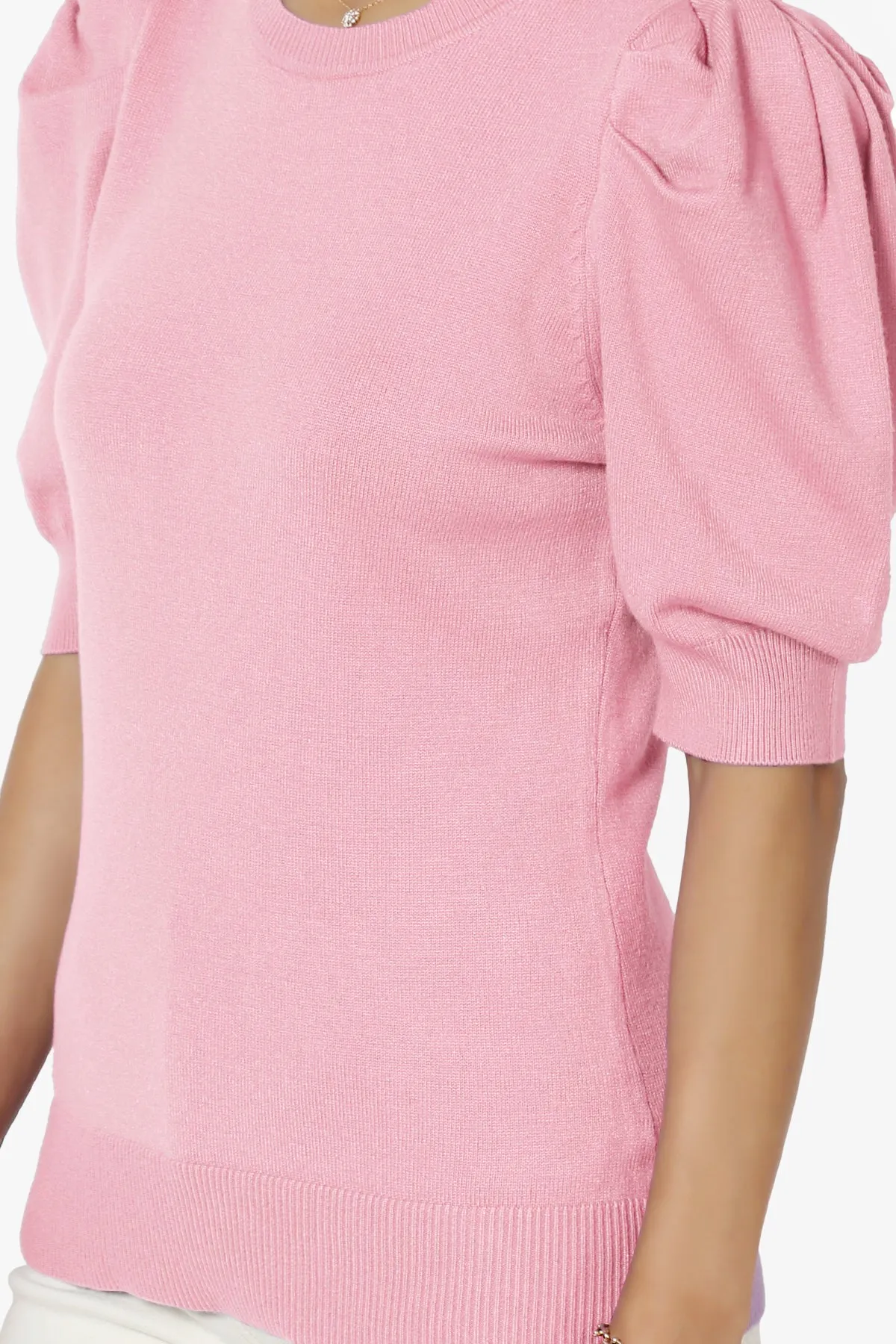 Isabella Puff Short Sleeve Knit Sweater