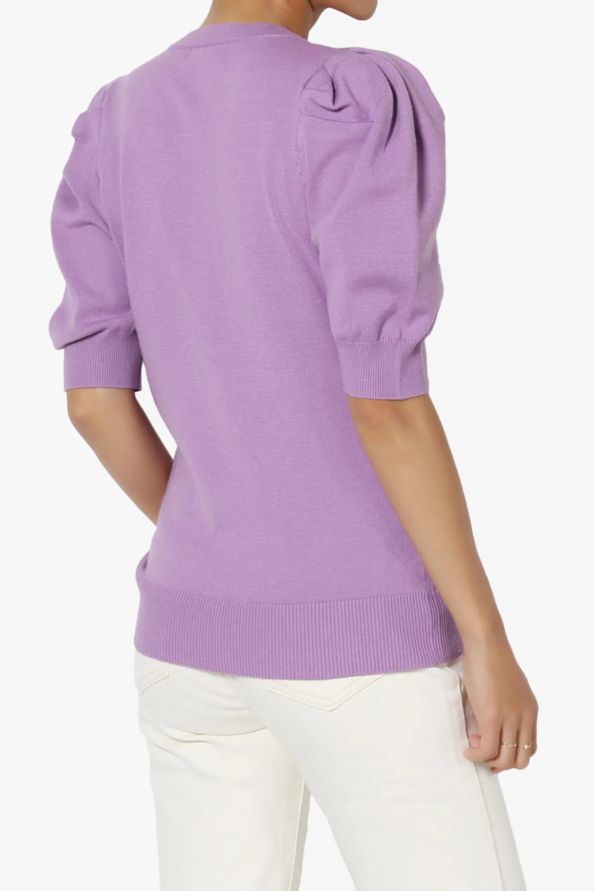 Isabella Puff Short Sleeve Knit Sweater