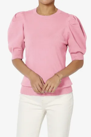 Isabella Puff Short Sleeve Knit Sweater