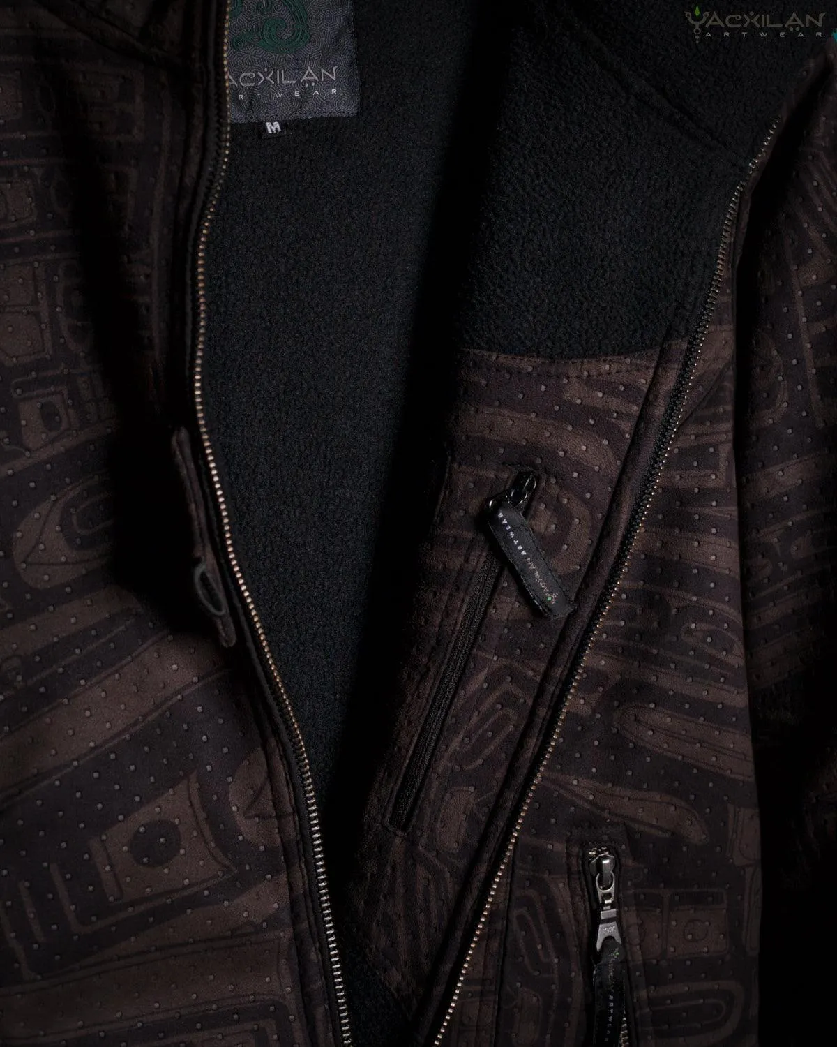 Jacket Men / Fake Leather Brown Swede Holes - TINGLIT