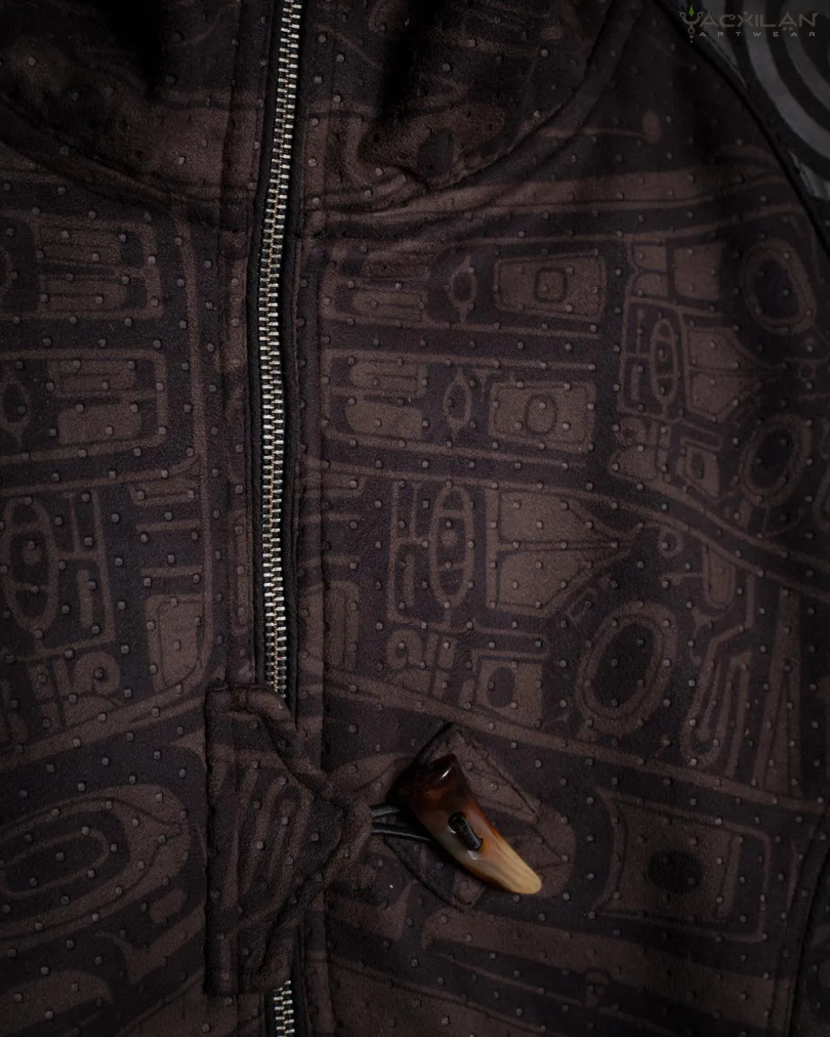 Jacket Men / Fake Leather Brown Swede Holes - TINGLIT