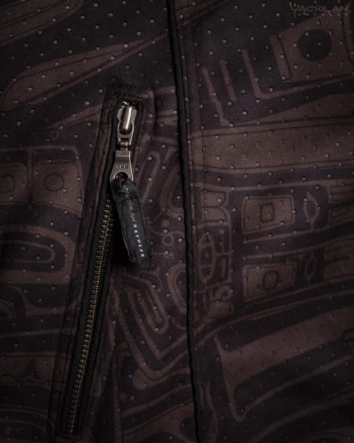 Jacket Men / Fake Leather Brown Swede Holes - TINGLIT