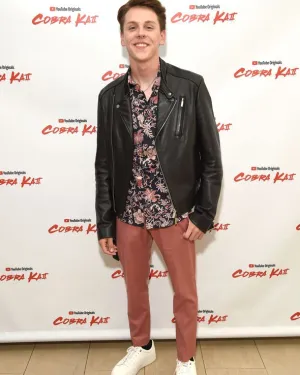 Jacob Bertrand Tv Series Cobra Kai Premiere Event Leather Jacket by TJS