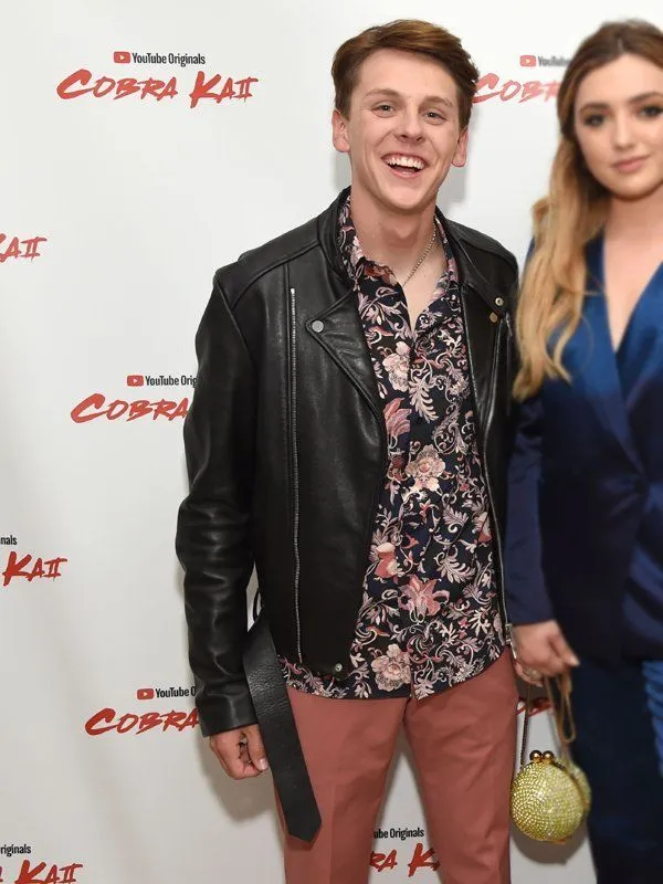 Jacob Bertrand Tv Series Cobra Kai Premiere Event Leather Jacket by TJS