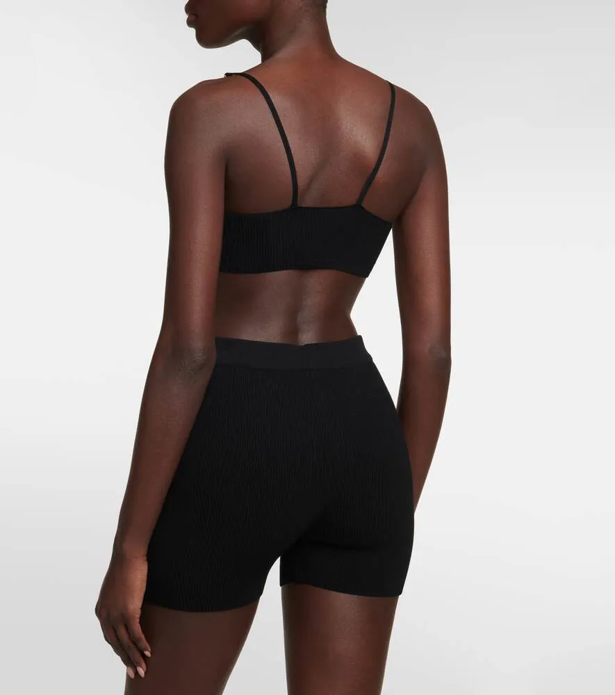 JACQUEMUS ribbed Le Bandeau Pralu crop top, black