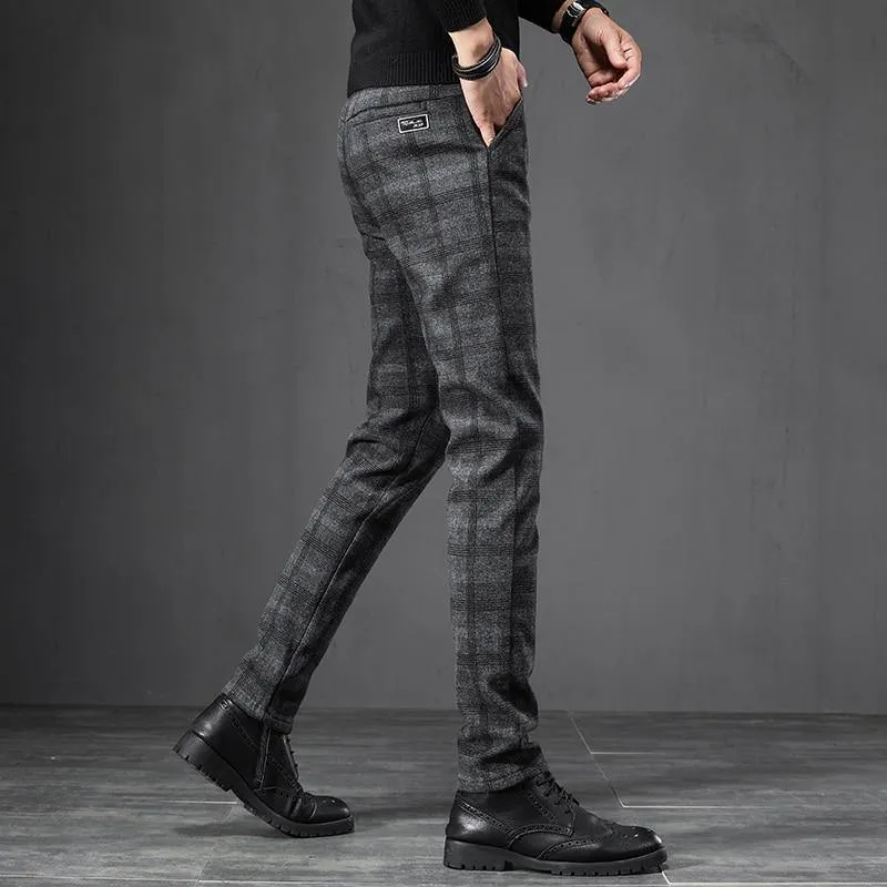 JAYWOOD Men's Brittish Plaid Business Pants