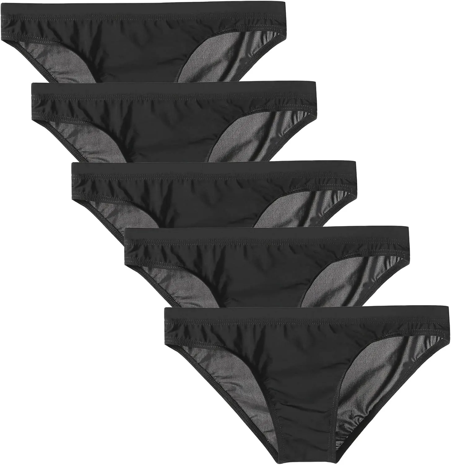 JEShifangjiusu Men Briefs Ice Silk Underwear Sexy Solid Low Rise Bikini Underpants See-Through Breathable Transparent Briefs