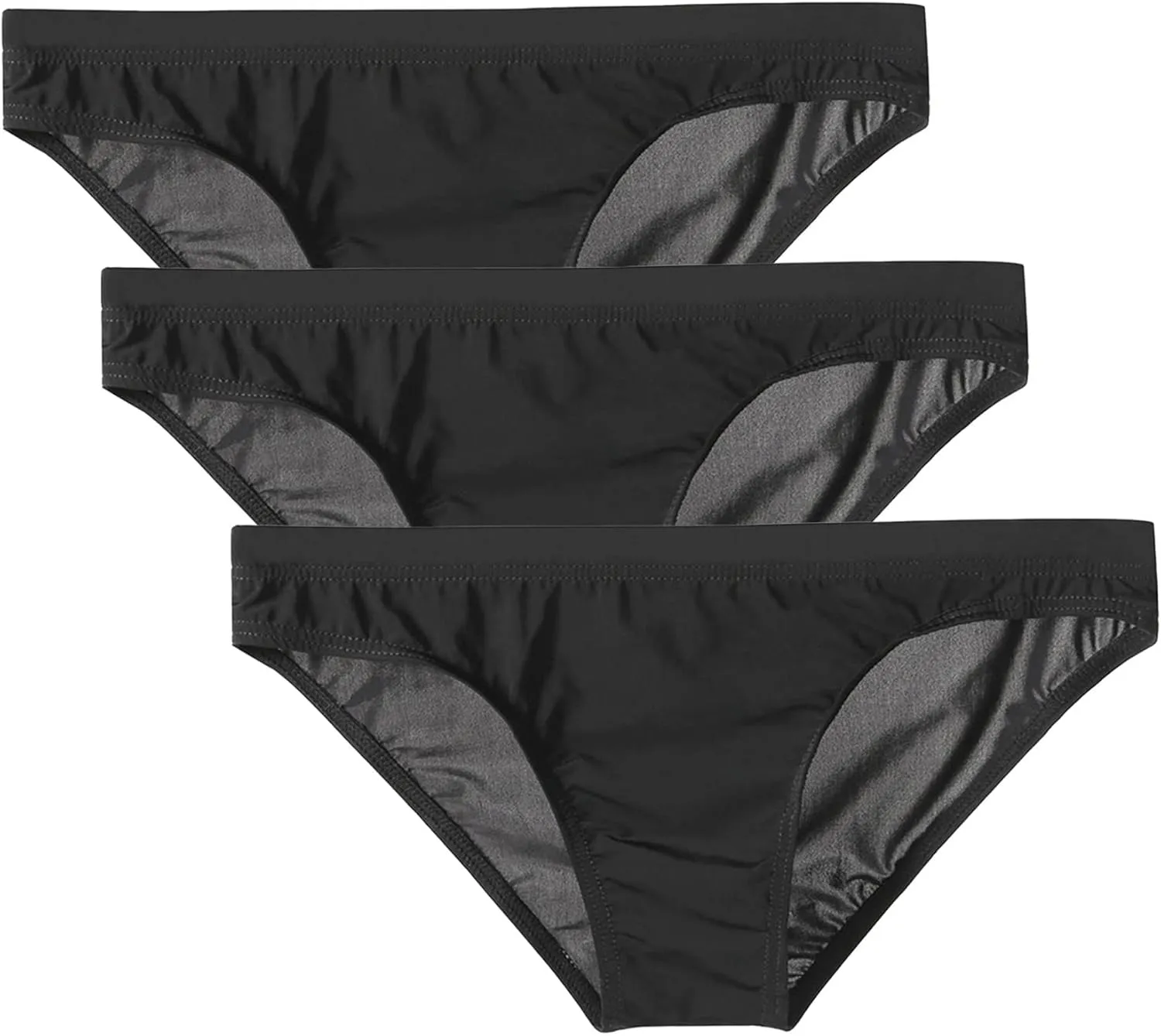 JEShifangjiusu Men Briefs Ice Silk Underwear Sexy Solid Low Rise Bikini Underpants See-Through Breathable Transparent Briefs