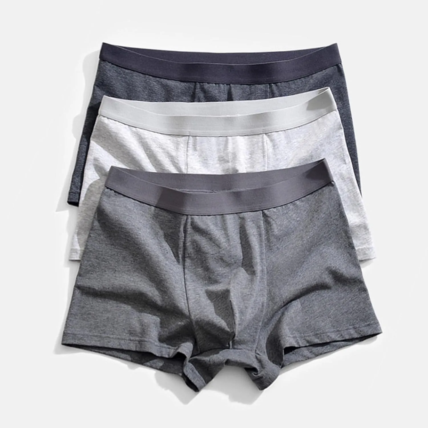 JEShifangjiusu Men'S Cotton Stretch 5-Pack Boxer Brief Stretch Cotton Moisture-Wicking Underwear Modern Fit Low Rise 3 packs