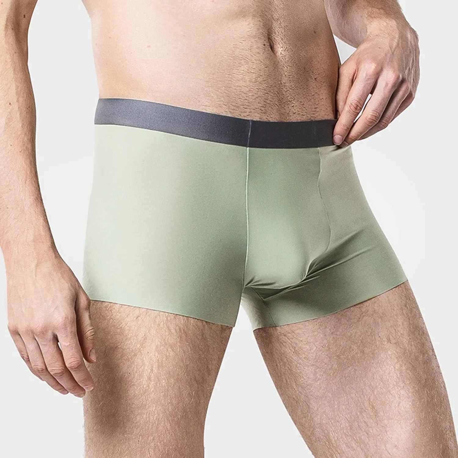 JEShifangjiusu Mens Silky Underwear Comfy Sexy Seamless Breathable Boxer Briefs Fitness Sport Fast Drying Panties Underwear