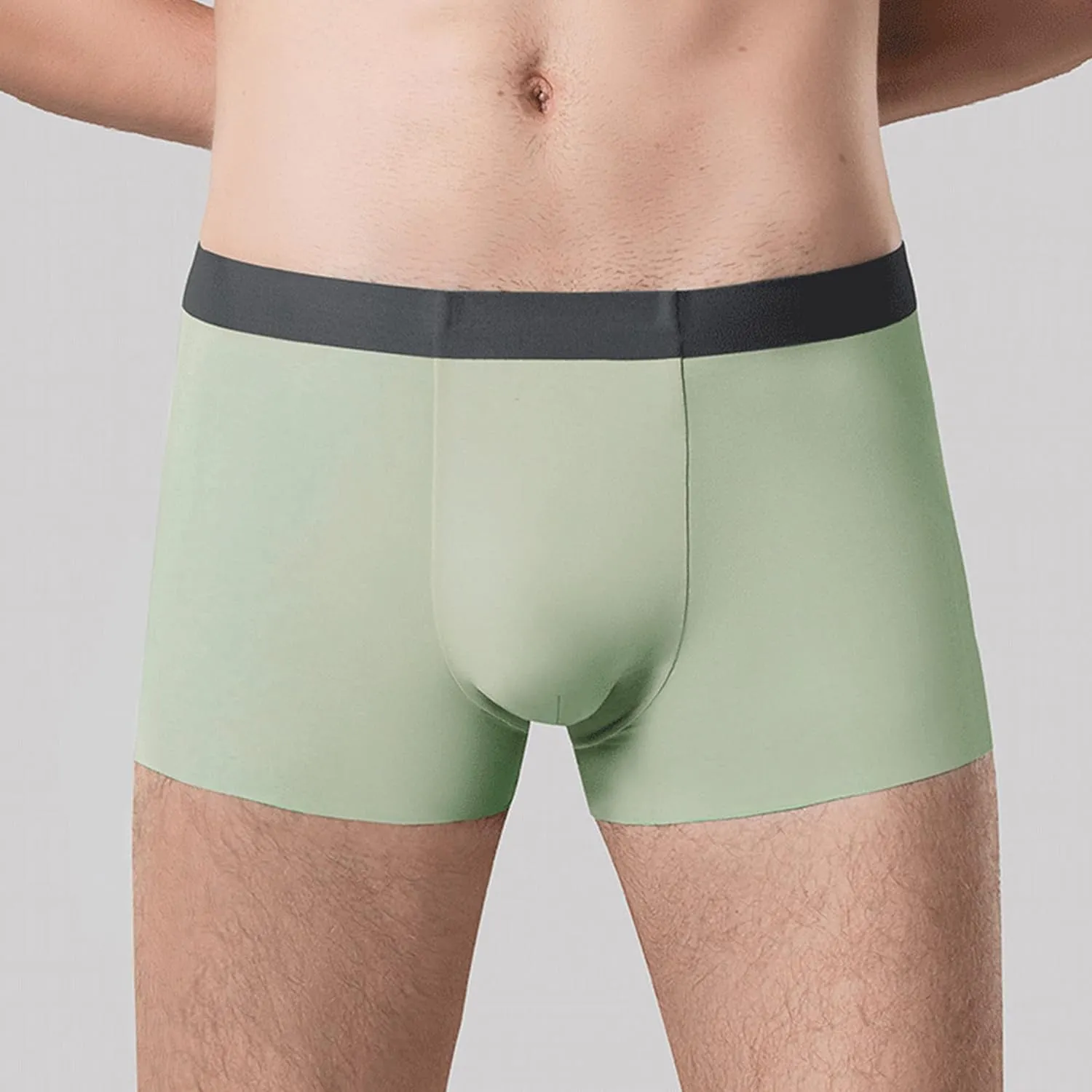 JEShifangjiusu Mens Silky Underwear Comfy Sexy Seamless Breathable Boxer Briefs Fitness Sport Fast Drying Panties Underwear