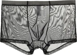 JEShifangjiusu Men'S Underwear Transparent Sexy Mesh Breathable Ice Silk Boxer Briefs See-Through Low Rise Cool Boxers 3Pack