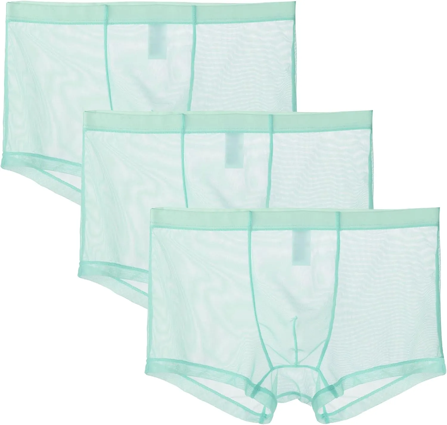 JEShifangjiusu Men'S Underwear Transparent Sexy Mesh Breathable Ice Silk Boxer Briefs See-Through Low Rise Cool Boxers 3Pack