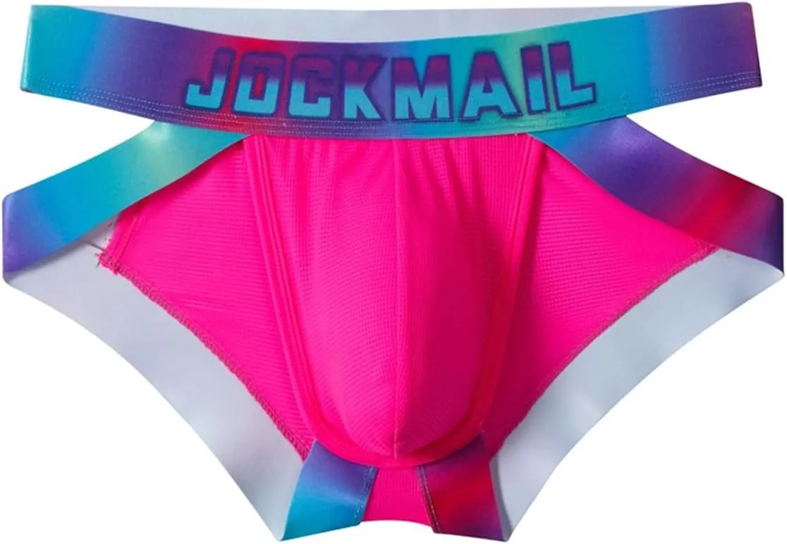 JOCKMAIL Mens Briefs Underwear Wide Belt Mens Underwear Mesh Athletic Sport Underwear Briefs