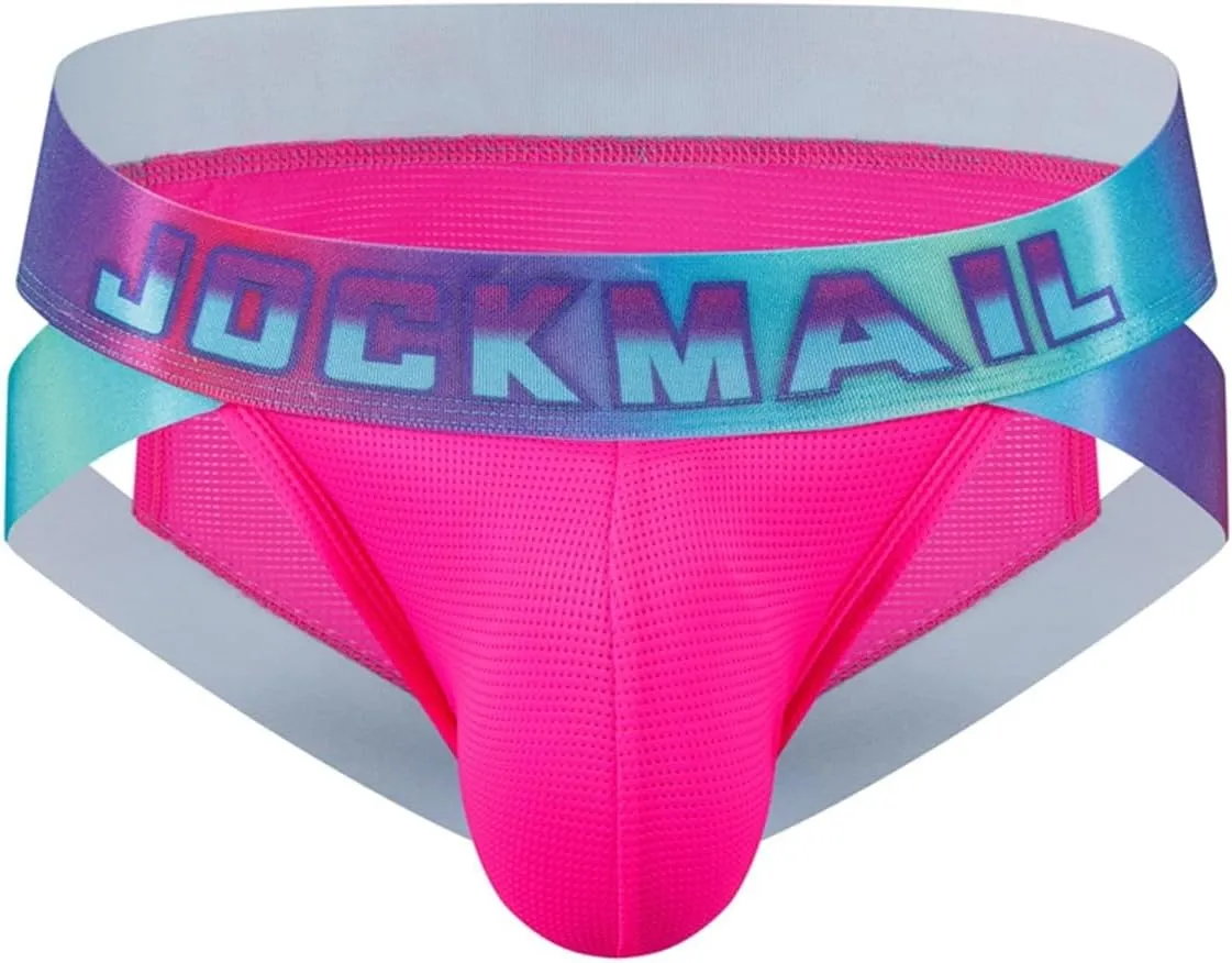 JOCKMAIL Mens Briefs Underwear Wide Belt Mens Underwear Mesh Athletic Sport Underwear Briefs