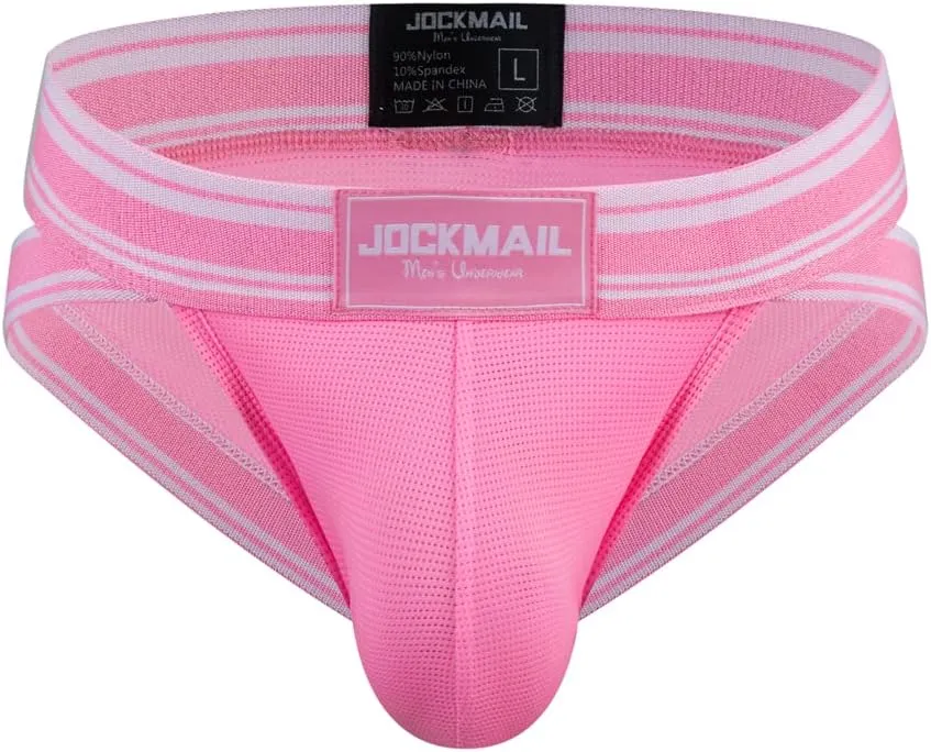 JOCKMAIL Mens Briefs Underwear Wide Belt Mens Underwear Mesh Athletic Sport Underwear Briefs