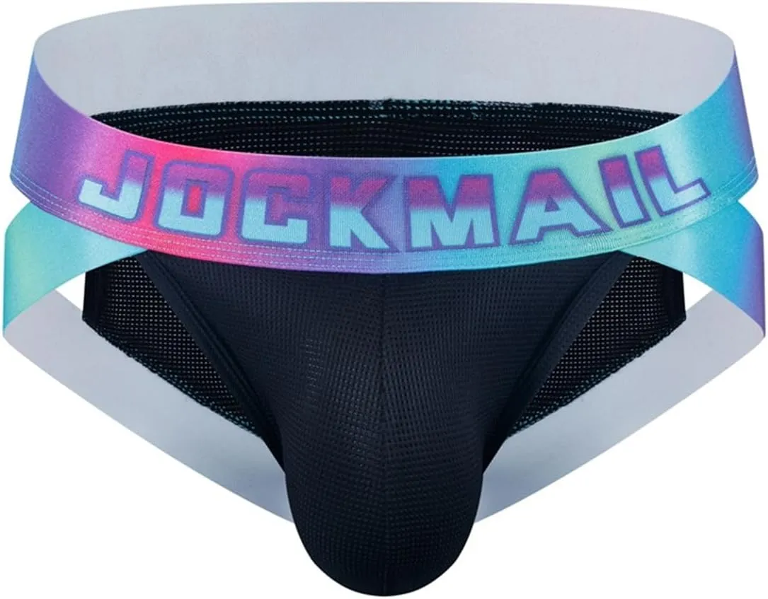 JOCKMAIL Mens Briefs Underwear Wide Belt Mens Underwear Mesh Athletic Sport Underwear Briefs