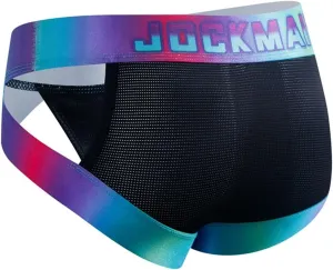 JOCKMAIL Mens Briefs Underwear Wide Belt Mens Underwear Mesh Athletic Sport Underwear Briefs