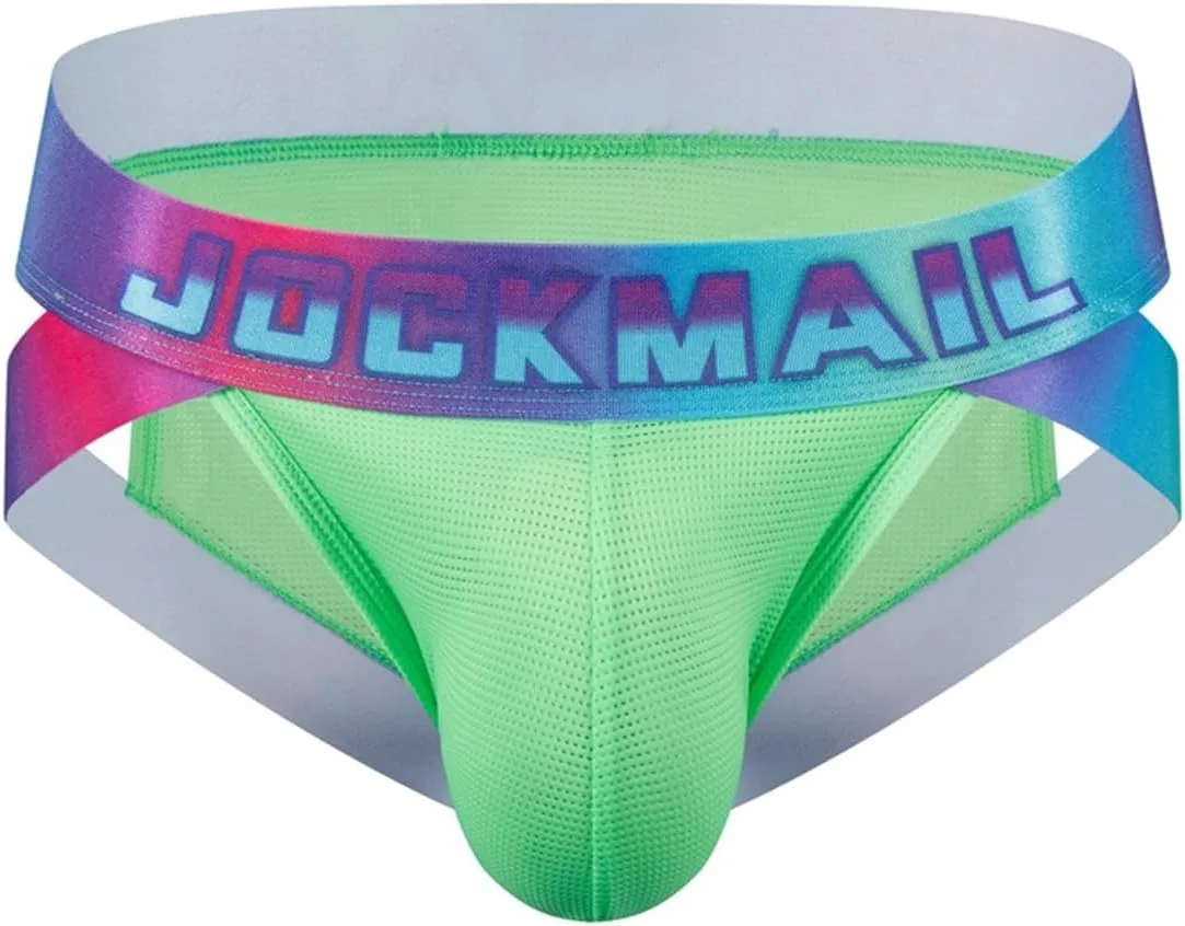JOCKMAIL Mens Briefs Underwear Wide Belt Mens Underwear Mesh Athletic Sport Underwear Briefs