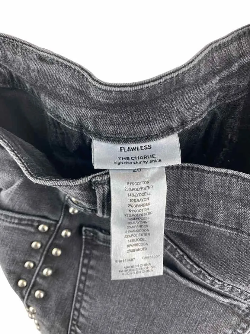 Joe's Women's Flawless Charlie Studded Skinny Ankle Jeans Black Size 26 (2)