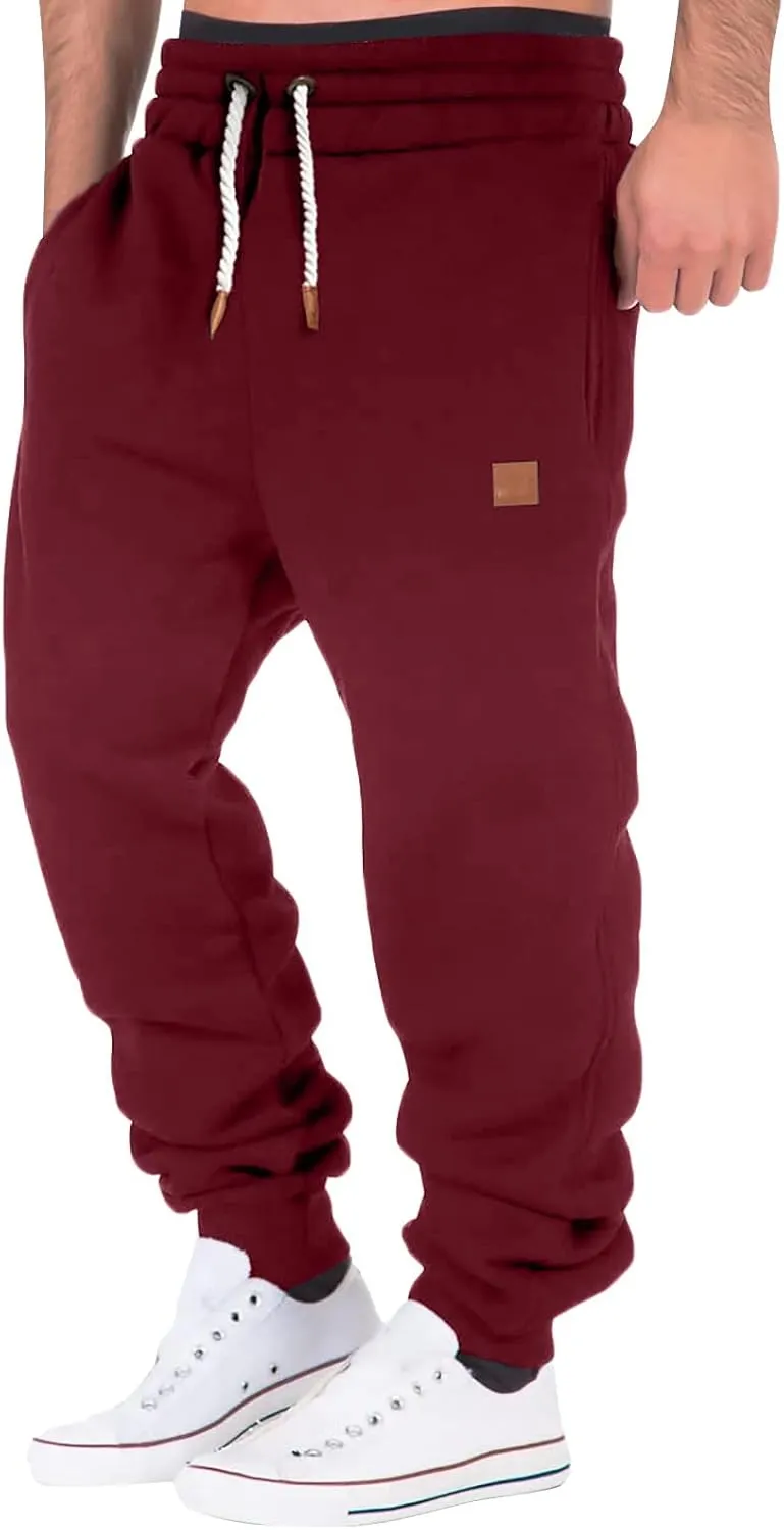 Joggers for Men Casual Loose Fit Big and Tall Drawstring Sweatpants Casual Cotton Workout Athletic Running Pants