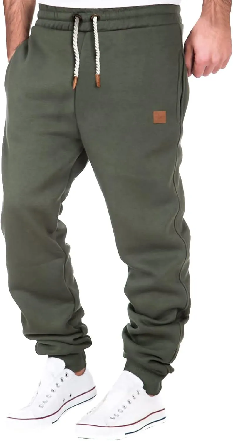 Joggers for Men Casual Loose Fit Big and Tall Drawstring Sweatpants Casual Cotton Workout Athletic Running Pants