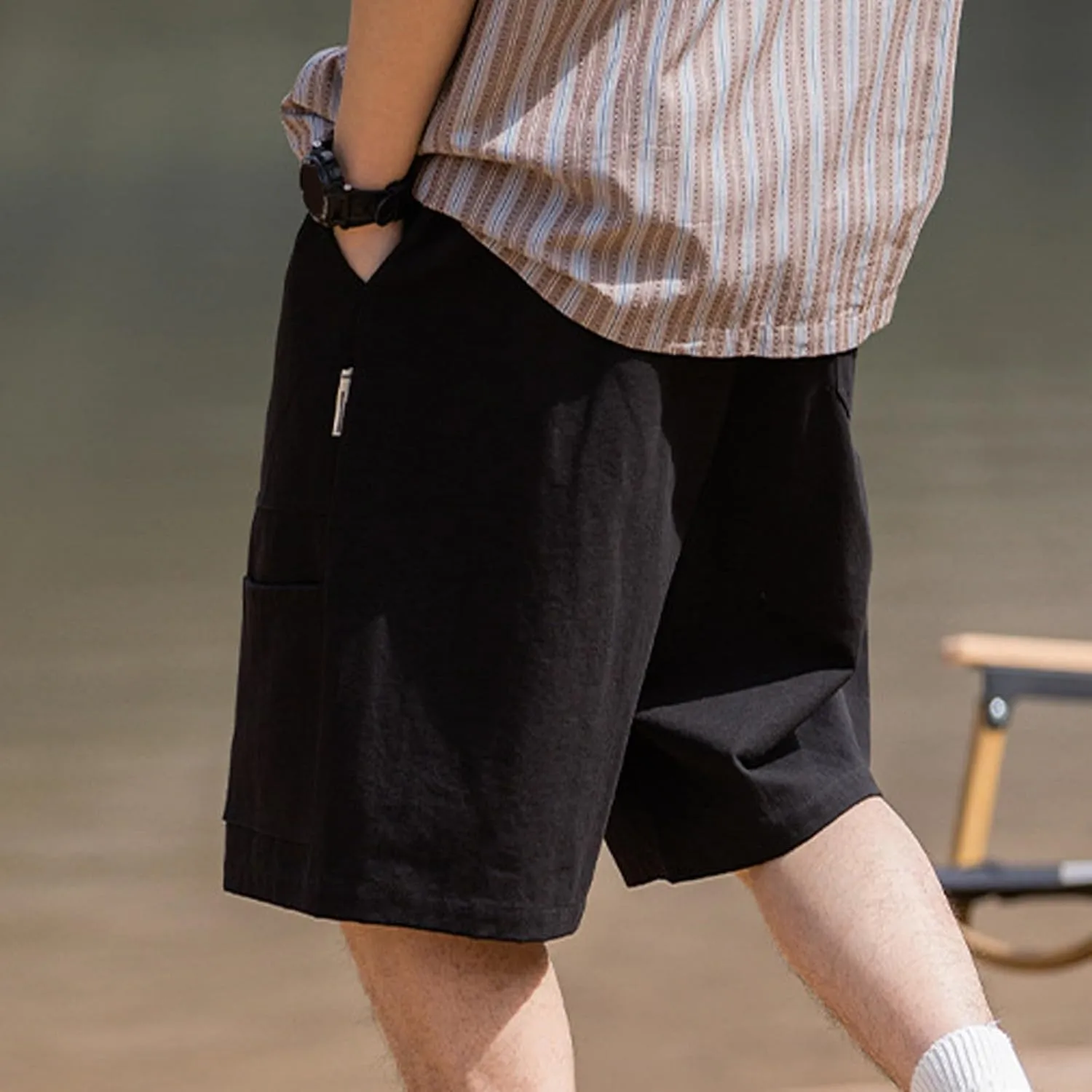 Joggers Pants for Men with Zipper Pockets Slim Fit Training Joggers Cotton Shorts Workout Lounge Jogger Athletic Shorts