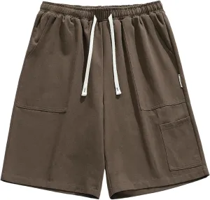 Joggers Pants for Men with Zipper Pockets Slim Fit Training Joggers Cotton Shorts Workout Lounge Jogger Athletic Shorts