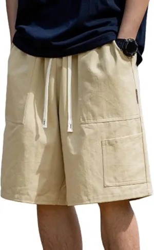 Joggers Pants for Men with Zipper Pockets Slim Fit Training Joggers Cotton Shorts Workout Lounge Jogger Athletic Shorts