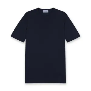 John Smedley - Lorca Sea Island Cotton T-Shirt in Navy