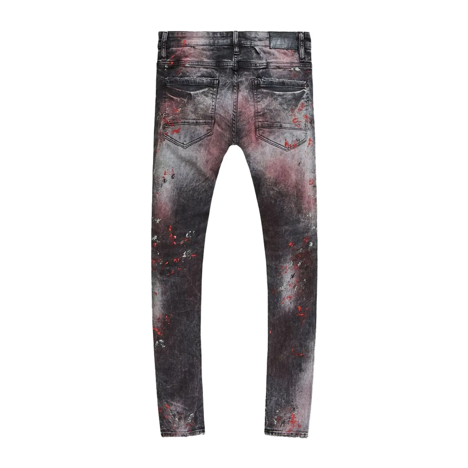 Jordan Craig Rhinestone Men's Denim Jean Pants Black-Red