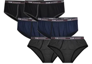Kam Men's Big Size Jersey Cotton 6 Pairs Pack Briefs (806) 2XL-8XL
